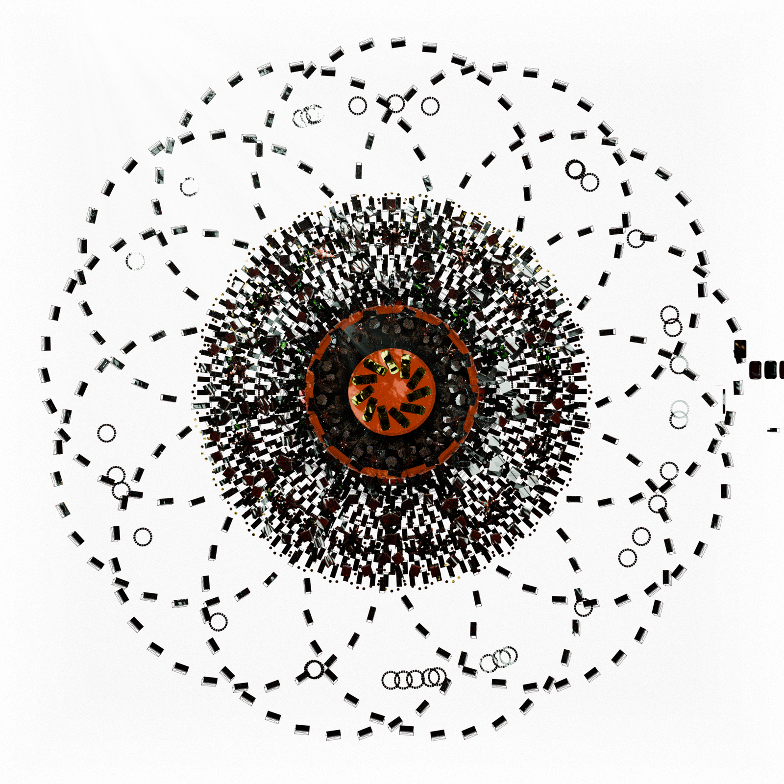 Floor 4 from above with light beams