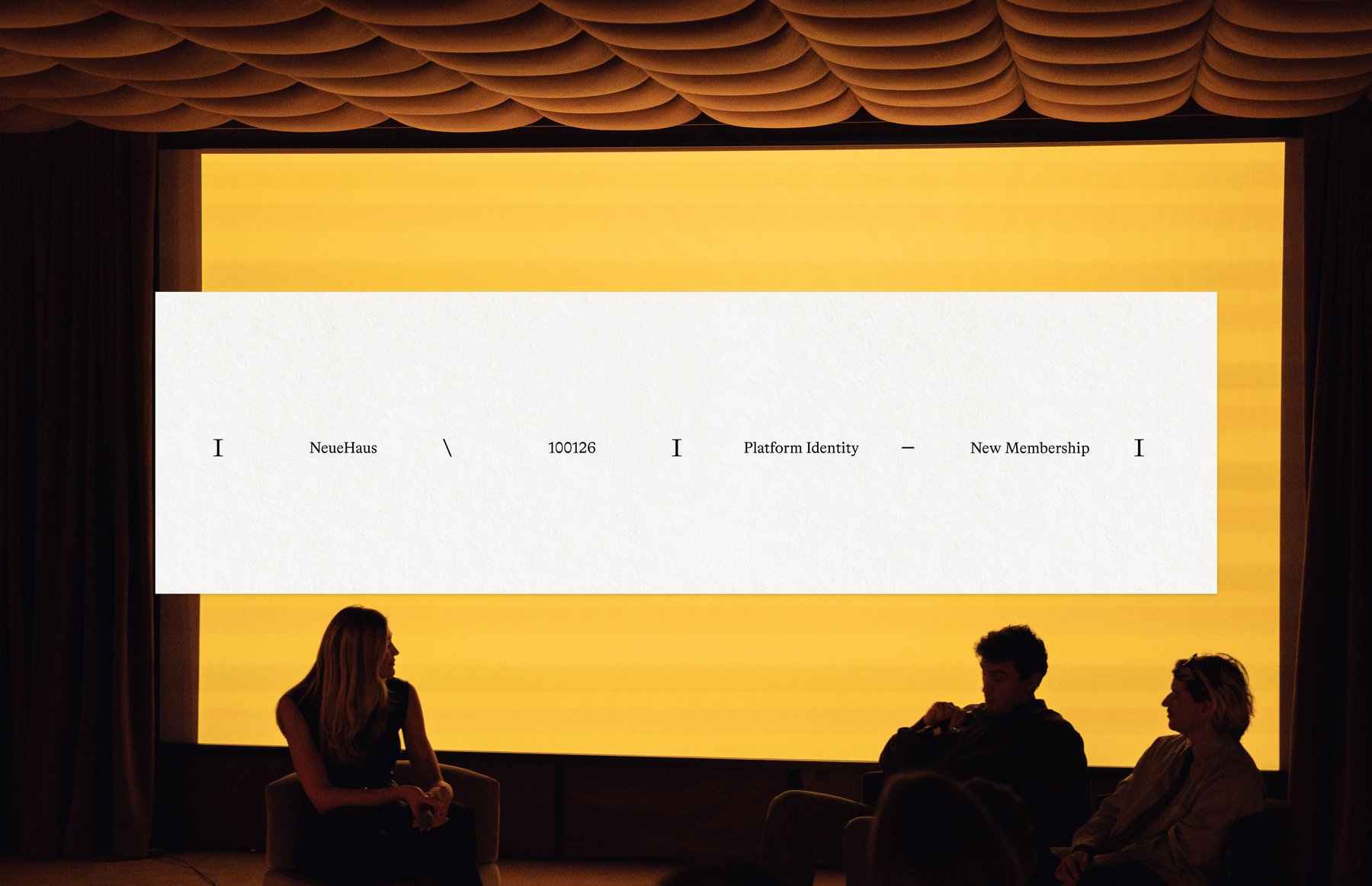 Theatre stage with a slide presentation
