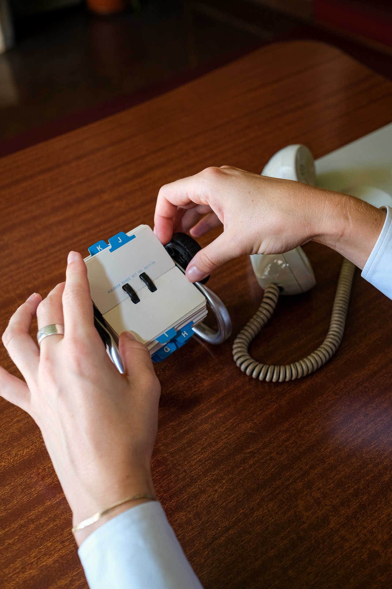 A member on the telephone