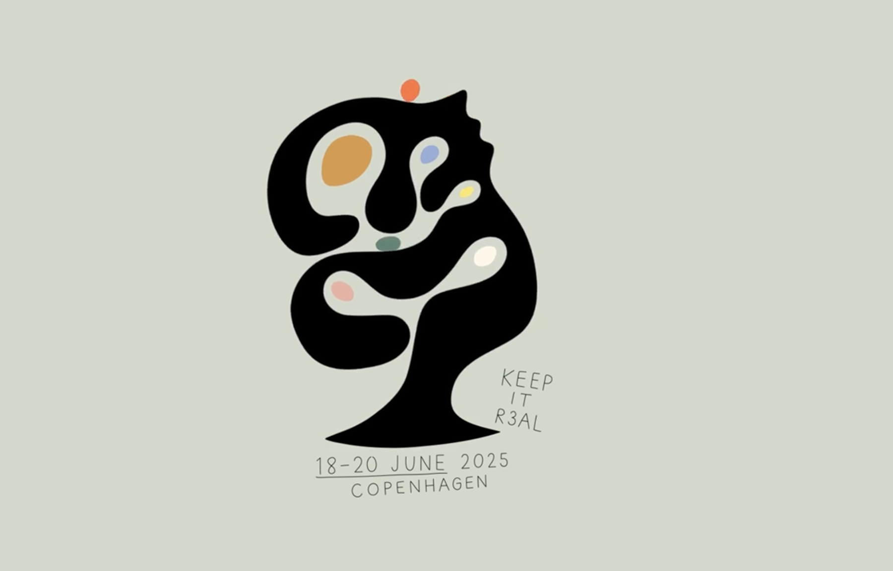 A poster for 3 Days of Design in Copenhagen, June 2025, reading keep it real.