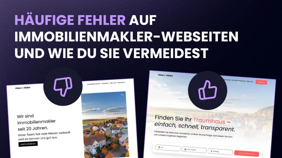 Häufige Fehler auf Immobilienmakler-Webseiten und wie du sie vermeidest