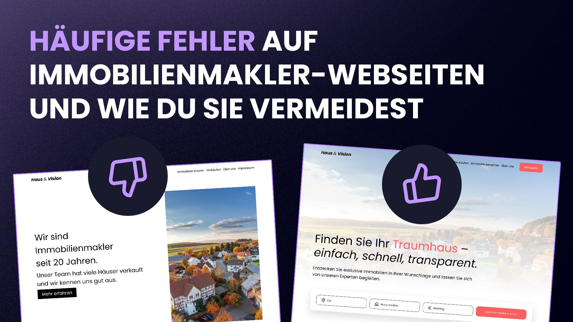 Häufige Fehler auf Immobilienmakler-Webseiten und wie du sie vermeidest Häufige Fehler auf Immobilienmakler-Webseiten und wie du sie vermeidest