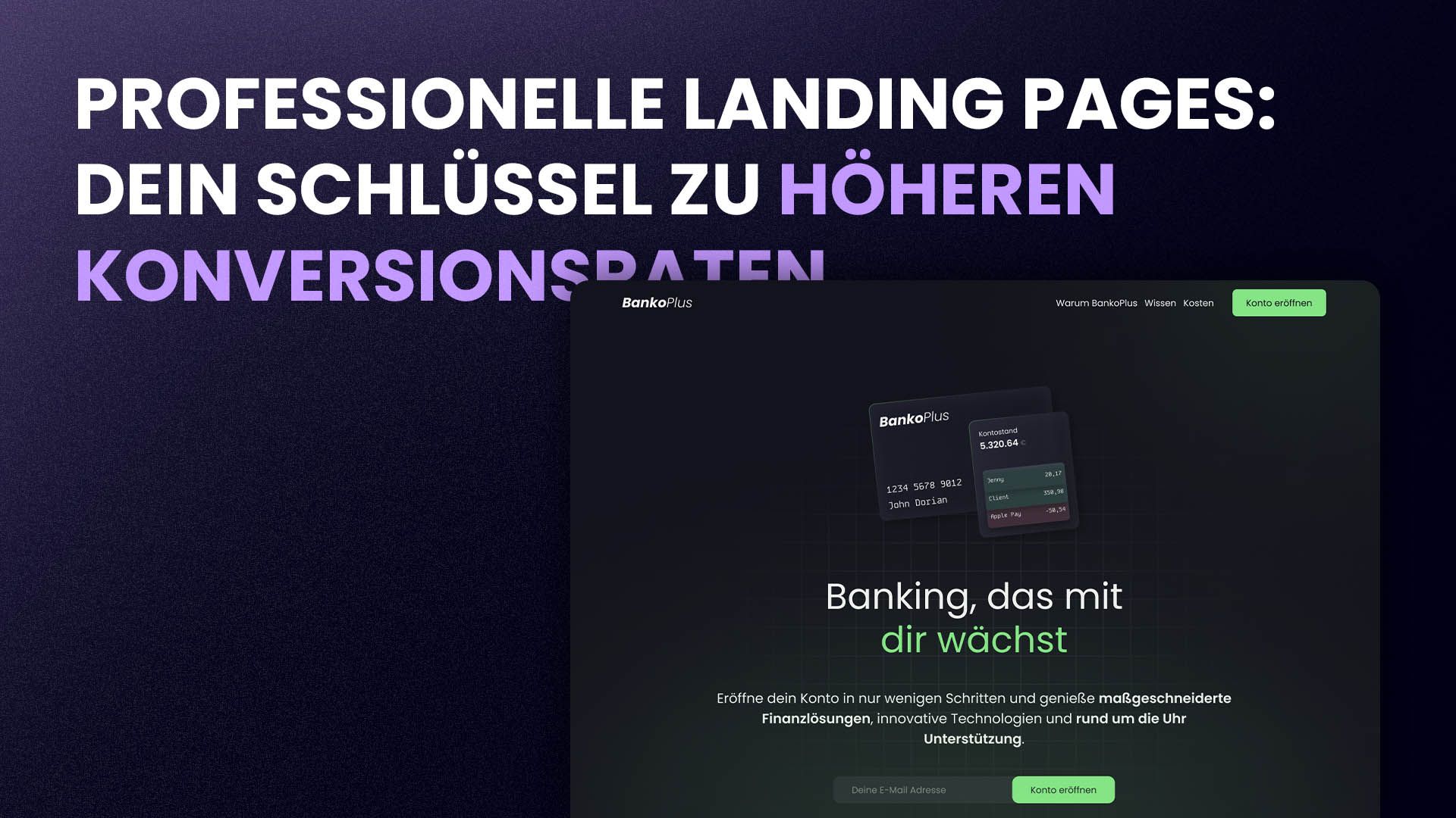 Professionelle Landing Pages: Dein Schlüssel zu höheren Konversionsraten Professionelle Landing Pages: Dein Schlüssel zu höheren Konversionsraten