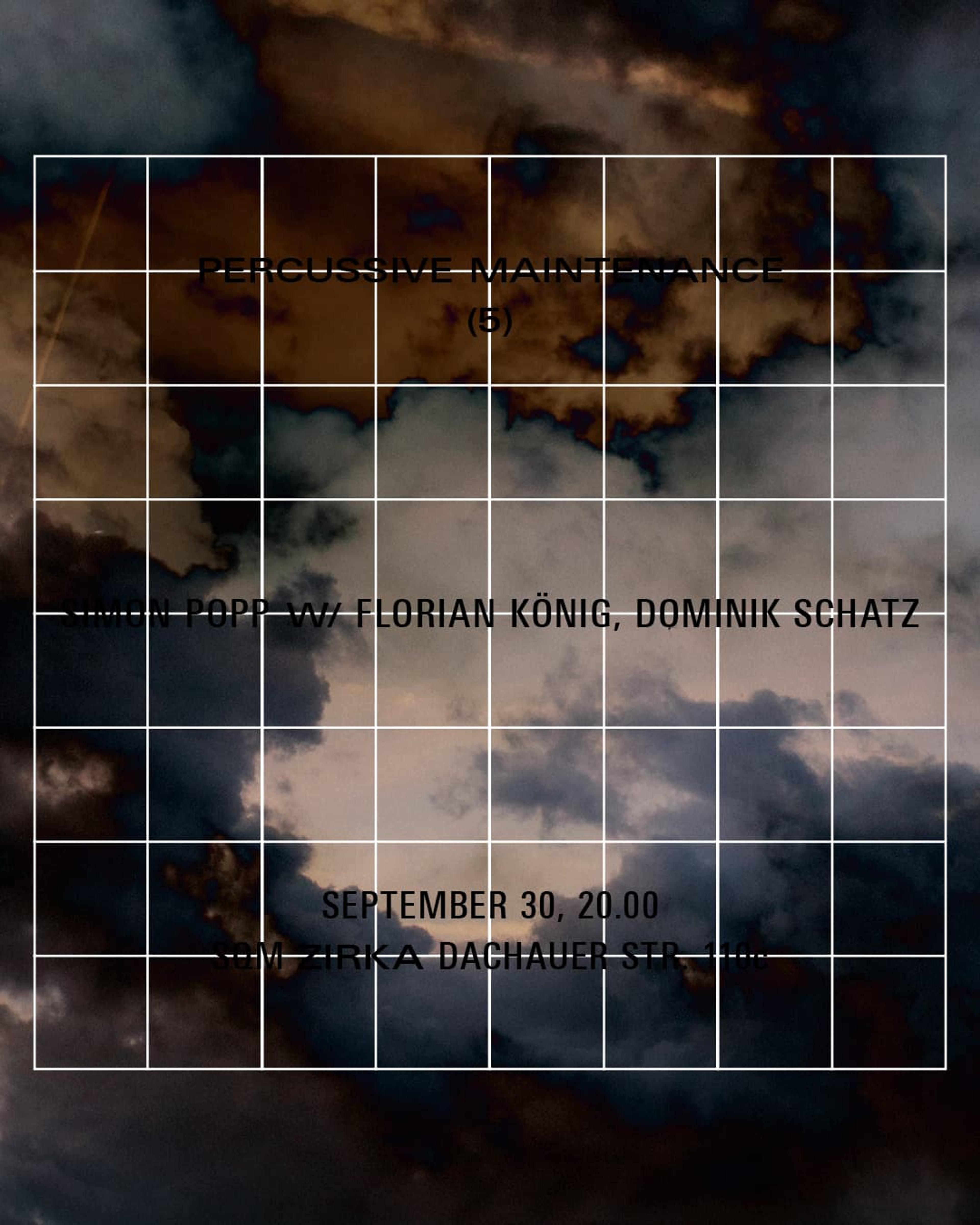 Announcement of live improvisation concert with Flo König, Dominik Schatz and Simon Popp