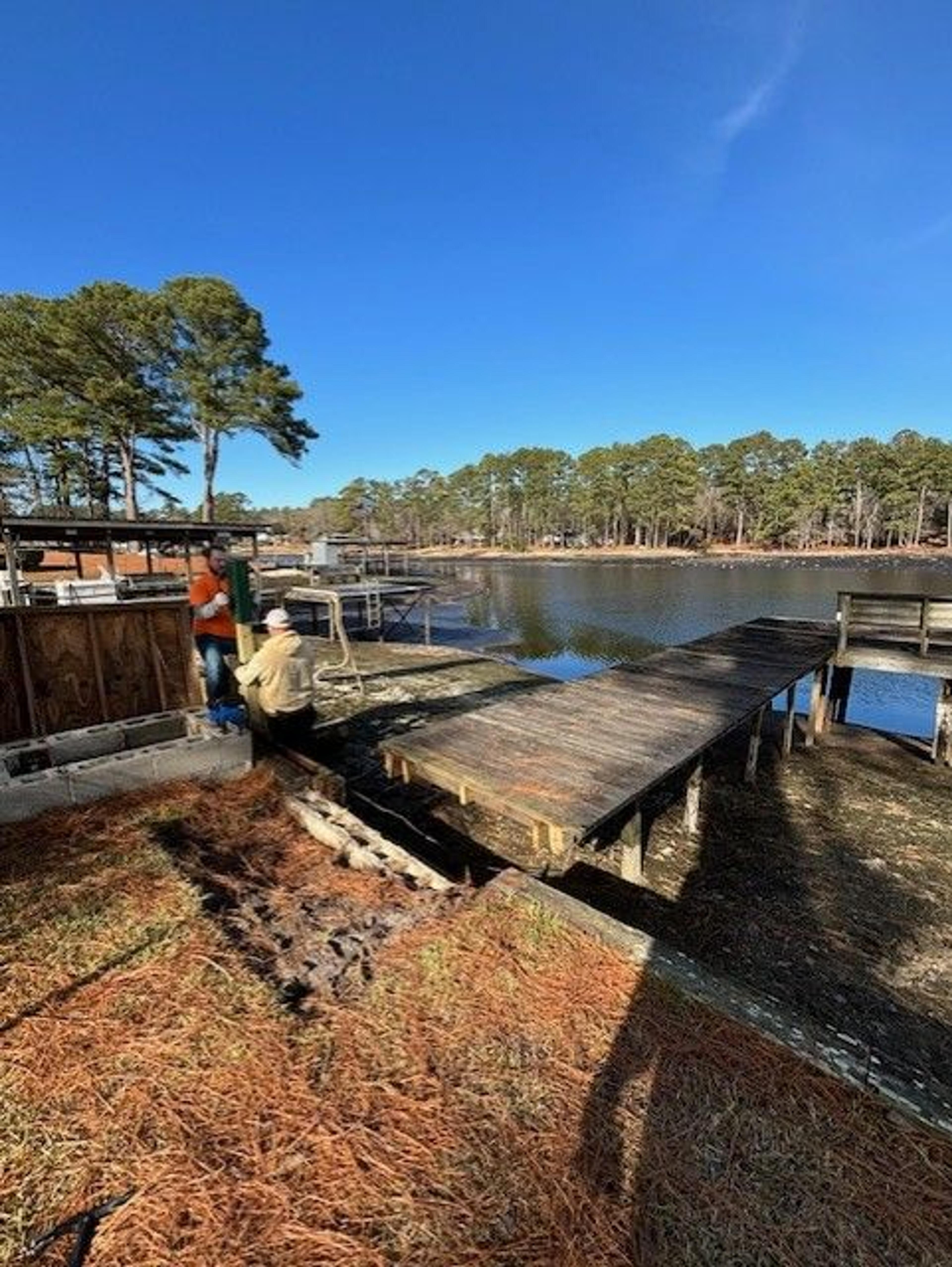Shoreline Stabilization With Boardwalk And Boat Shelter