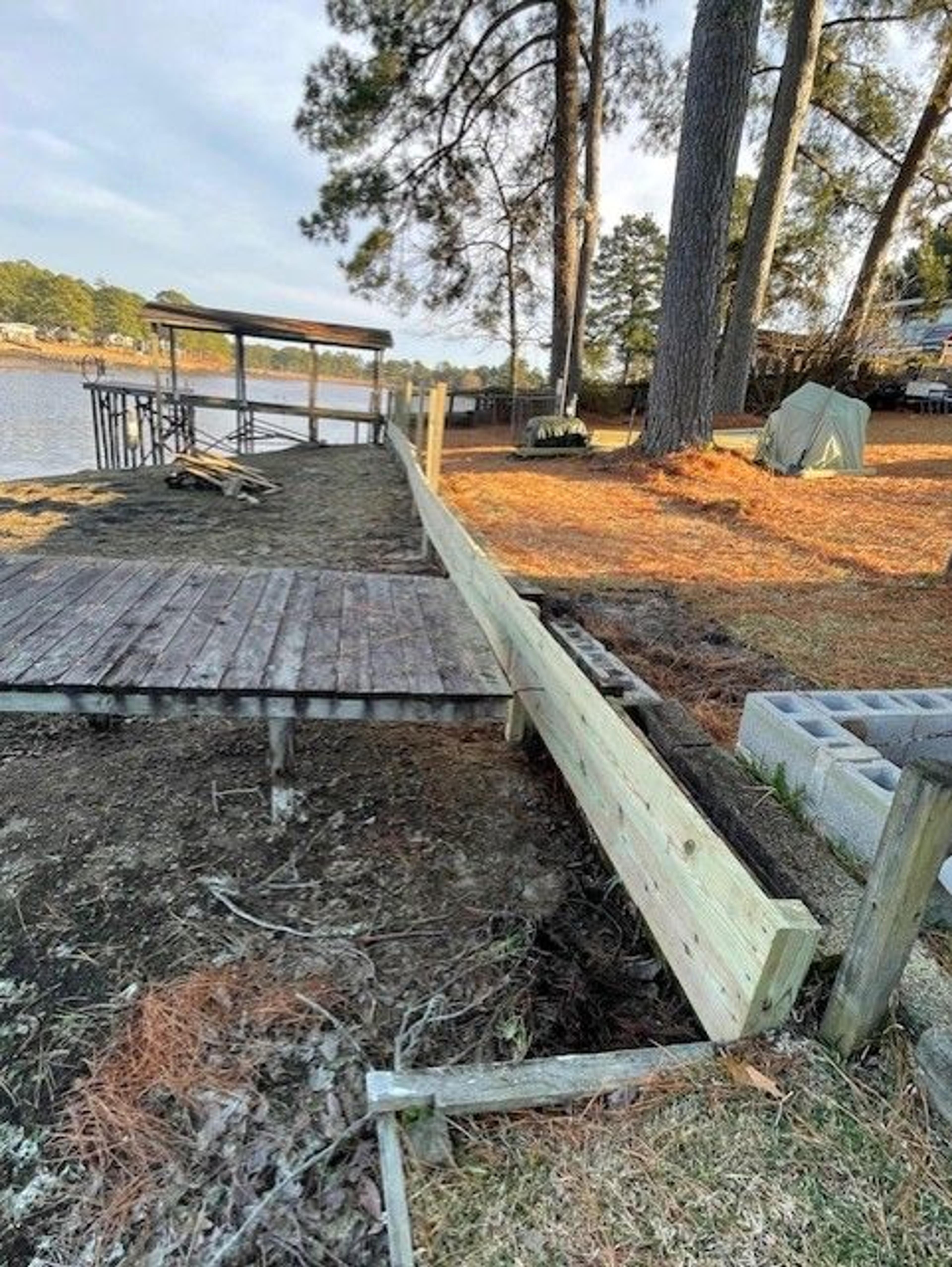 Shoreline Stabilization With Boardwalk And Boat Shelter