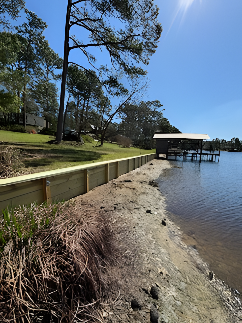 LLCD seawall on an Eastern NC waterfront