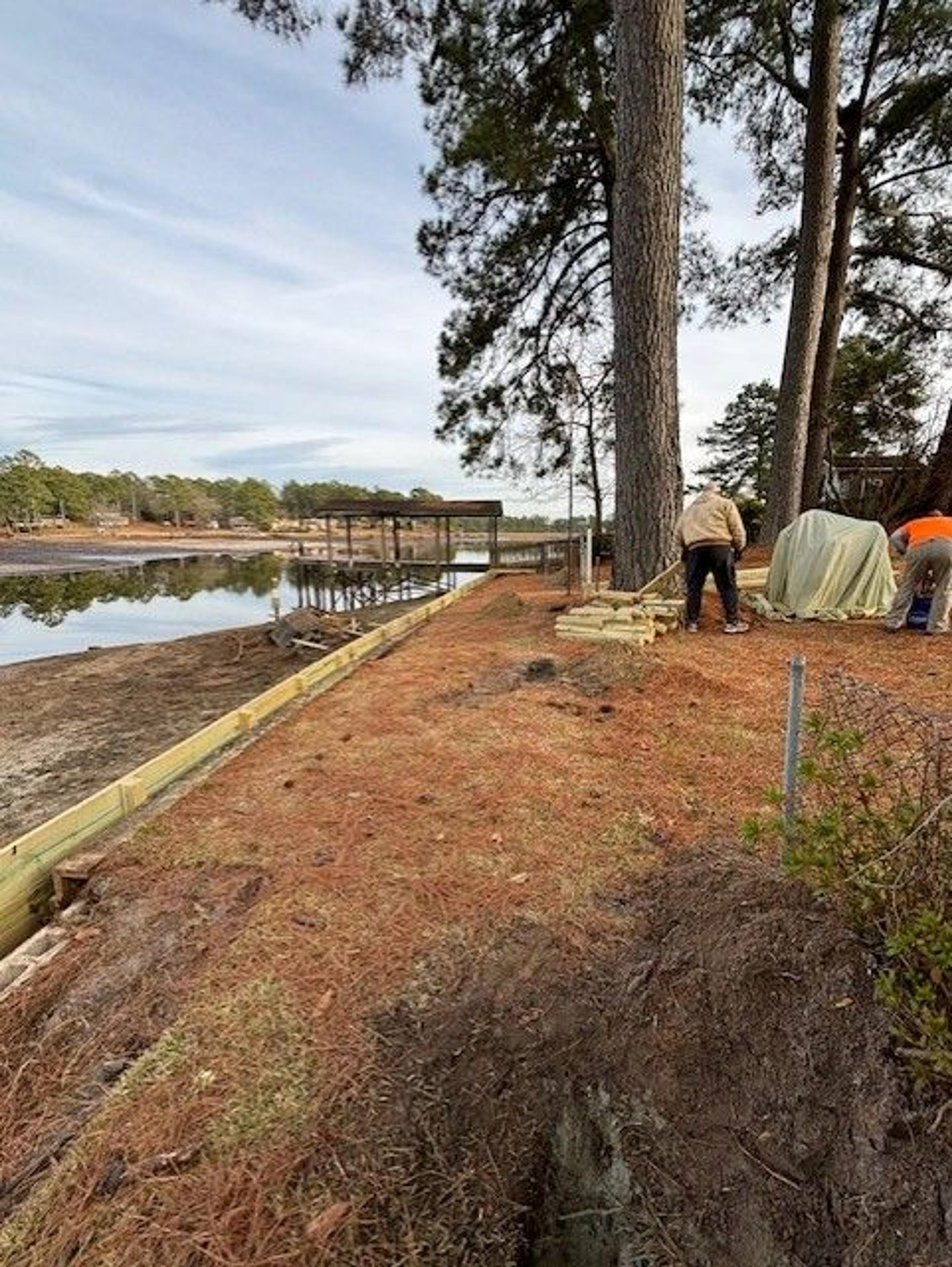 Shoreline Stabilization With Boardwalk And Boat Shelter