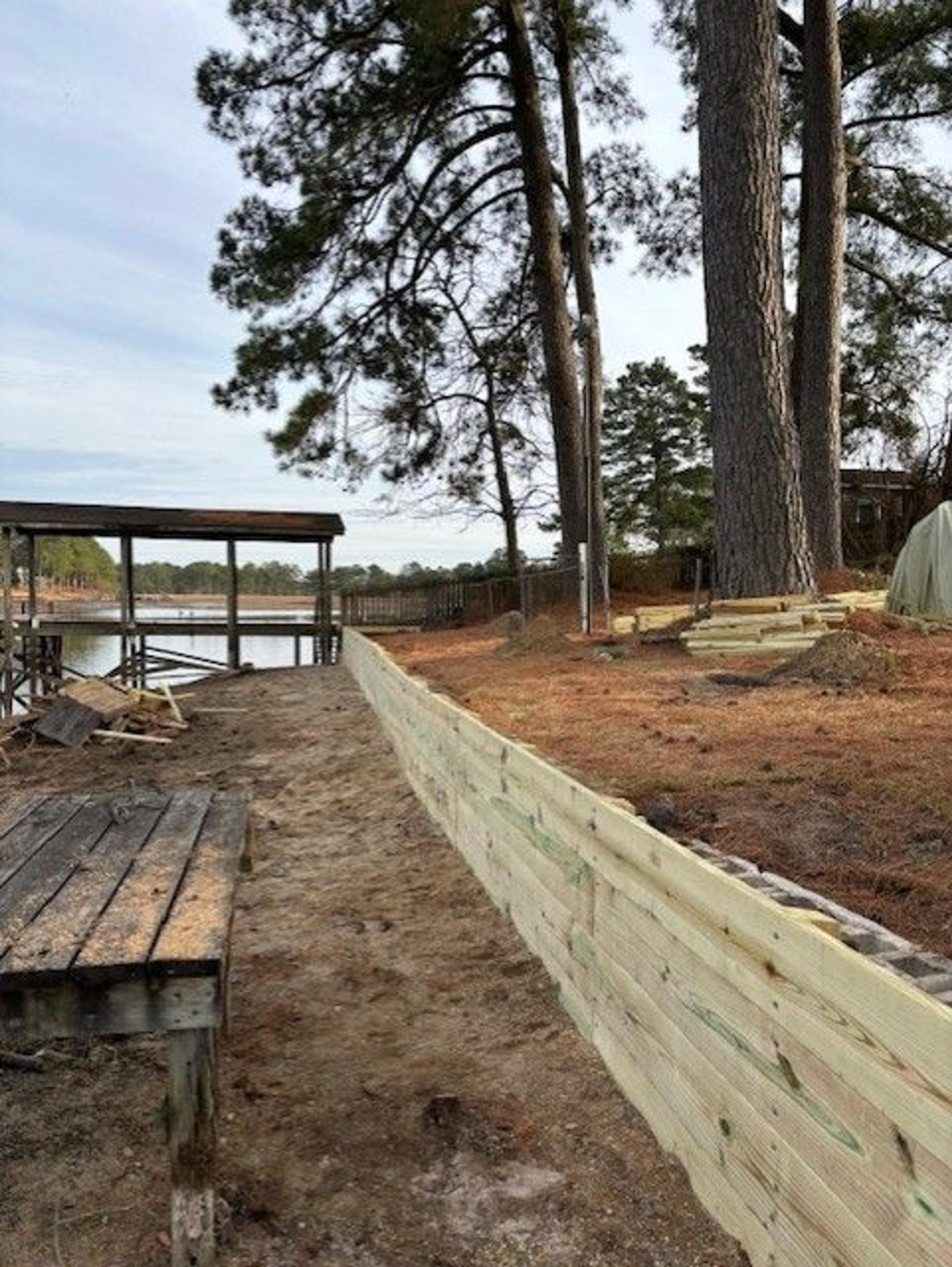 Shoreline Stabilization With Boardwalk And Boat Shelter