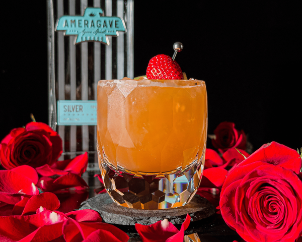 Agave Amour cocktail, Strawberry Kiwi with Roses