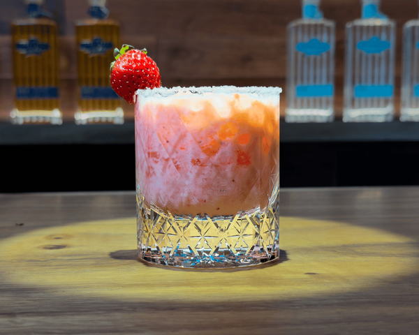 Creamy Strawberry Lemonade Cocktail with Ameragave American Agave Spirits