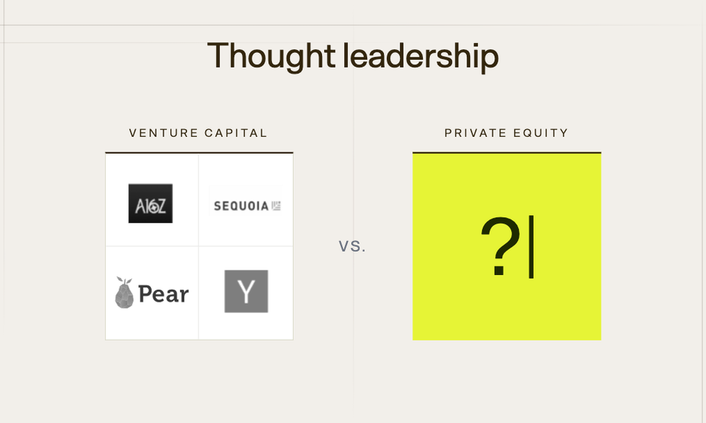 There's No Thought Leadership in PE, Yet