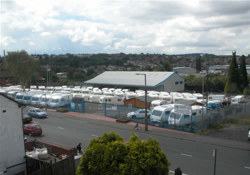 A wide view of the Black Country Caravans & Camping premises