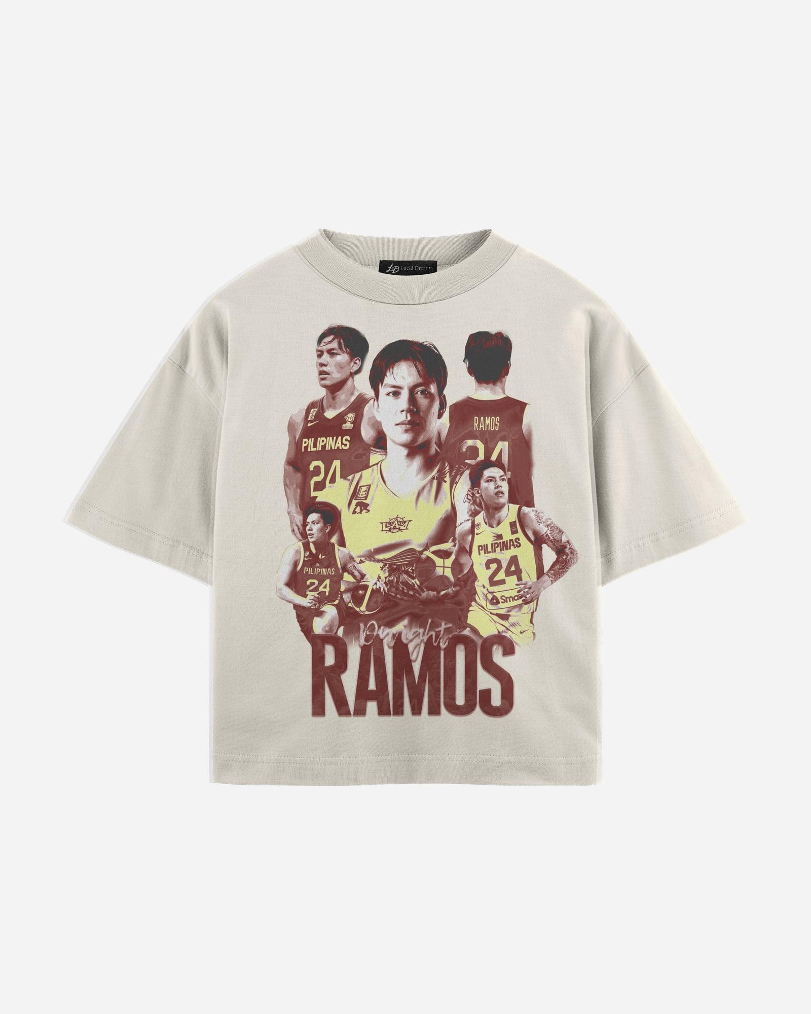 Dwight Ramos Tee in Off White, front, laid flat