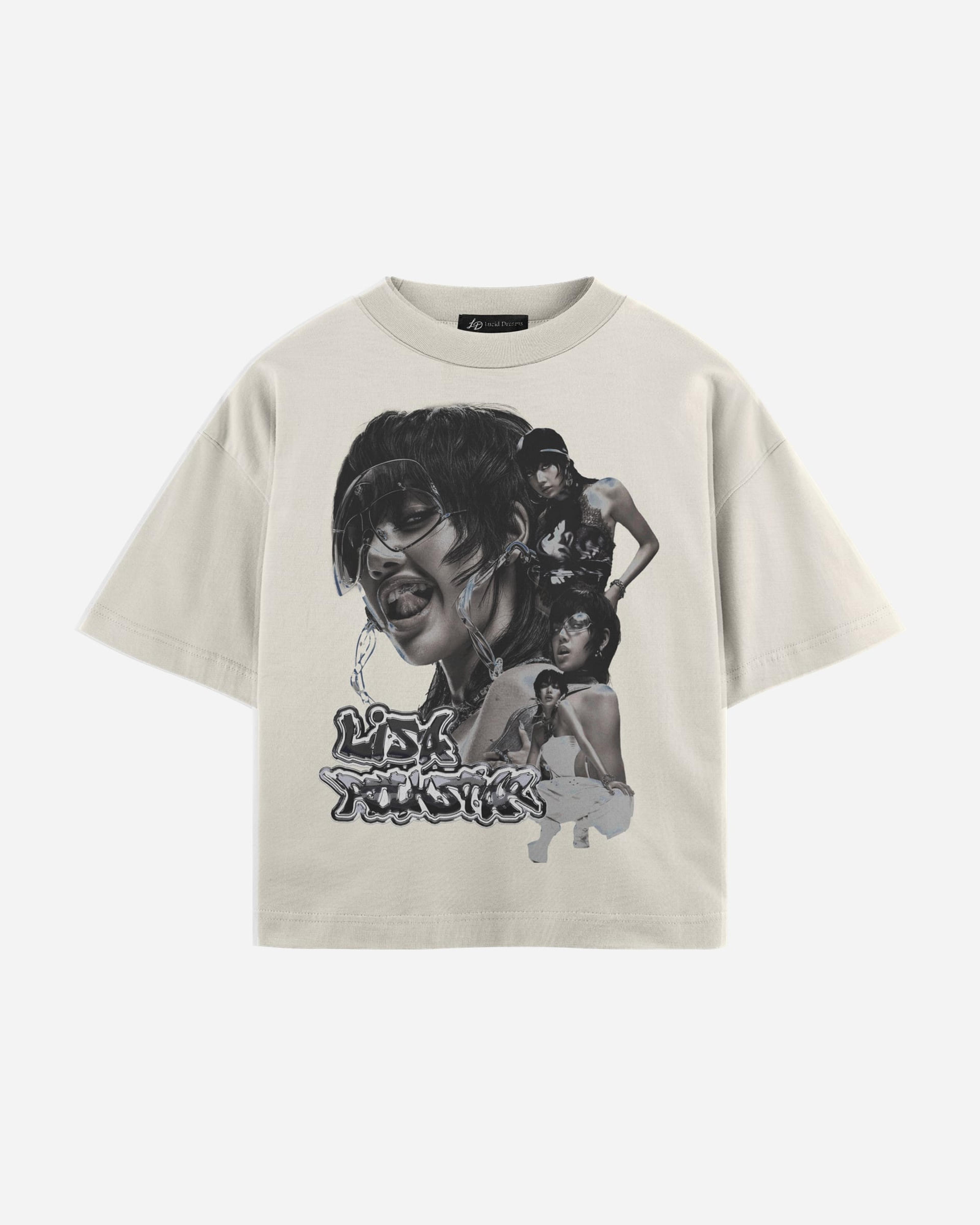 Lisa Tee in Off White, front, laid flat