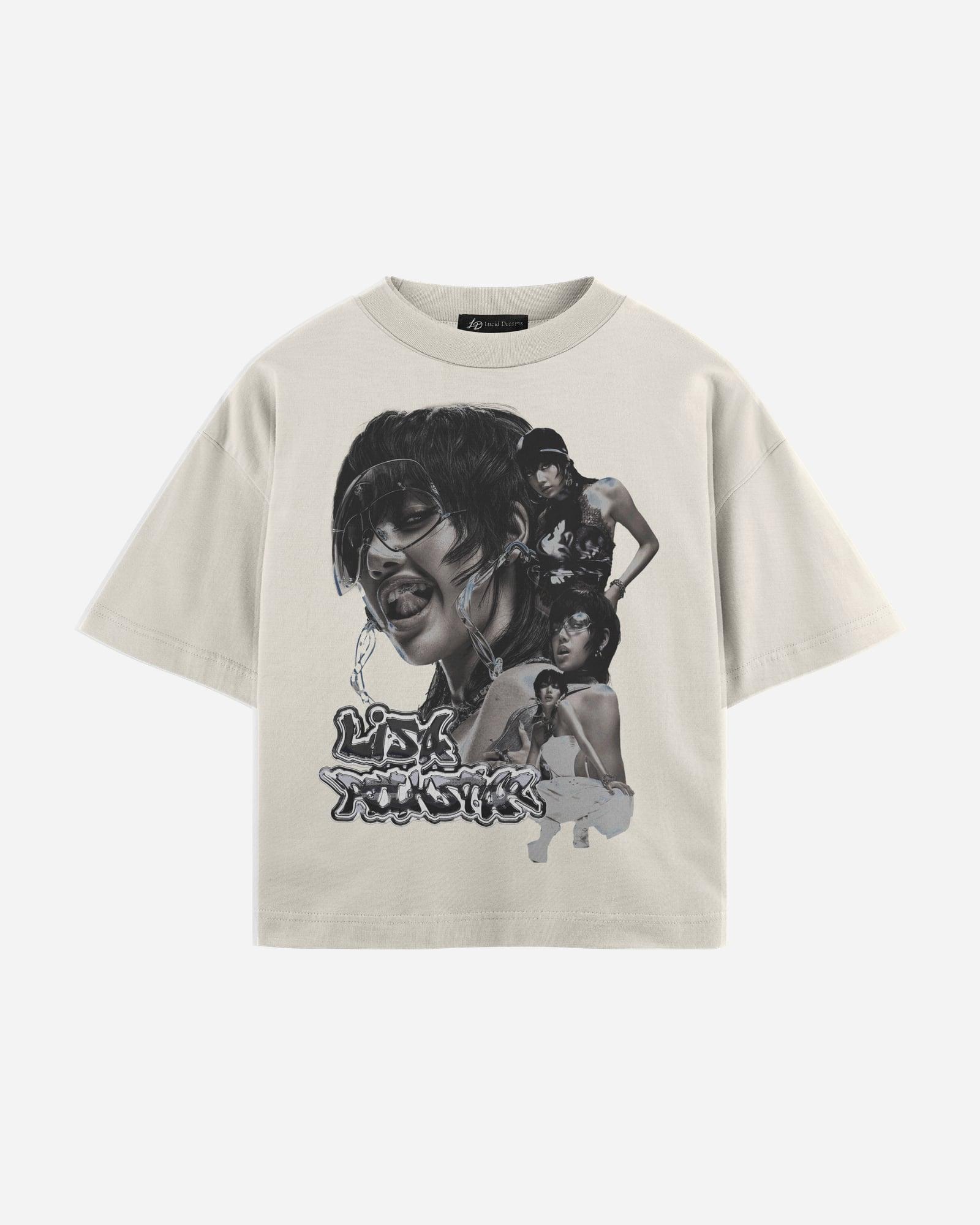 Lisa Tee in Off White, front, laid flat
