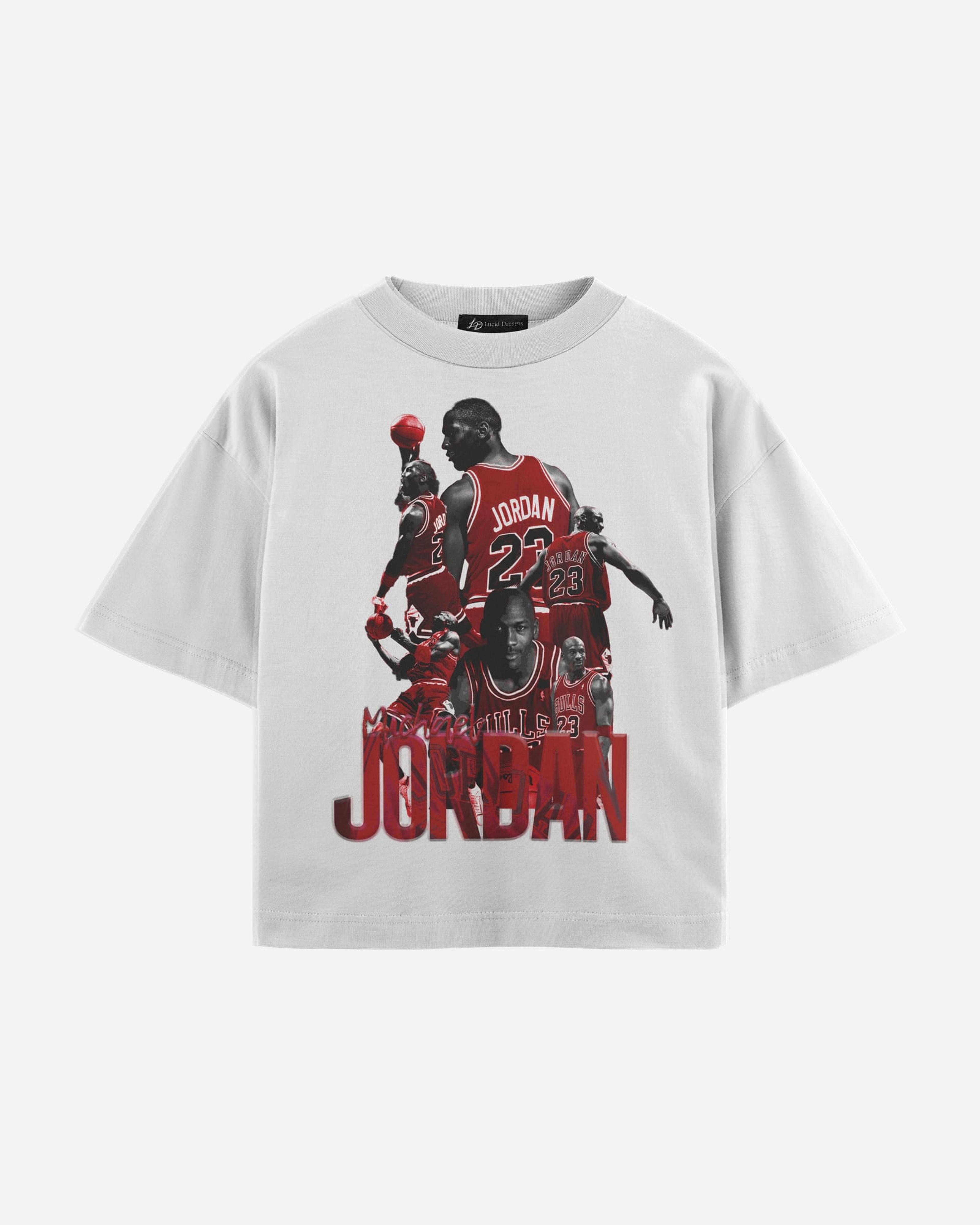 Michael Jordan Tee in White, front, laid flat