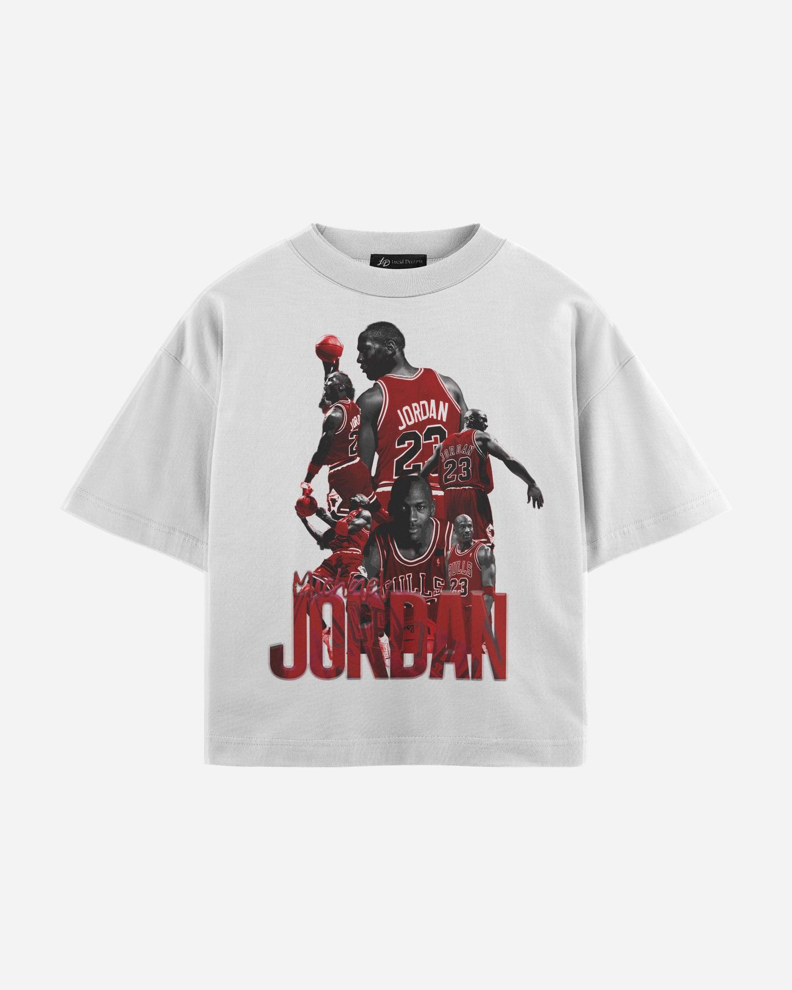 Michael Jordan Tee in White, front, laid flat