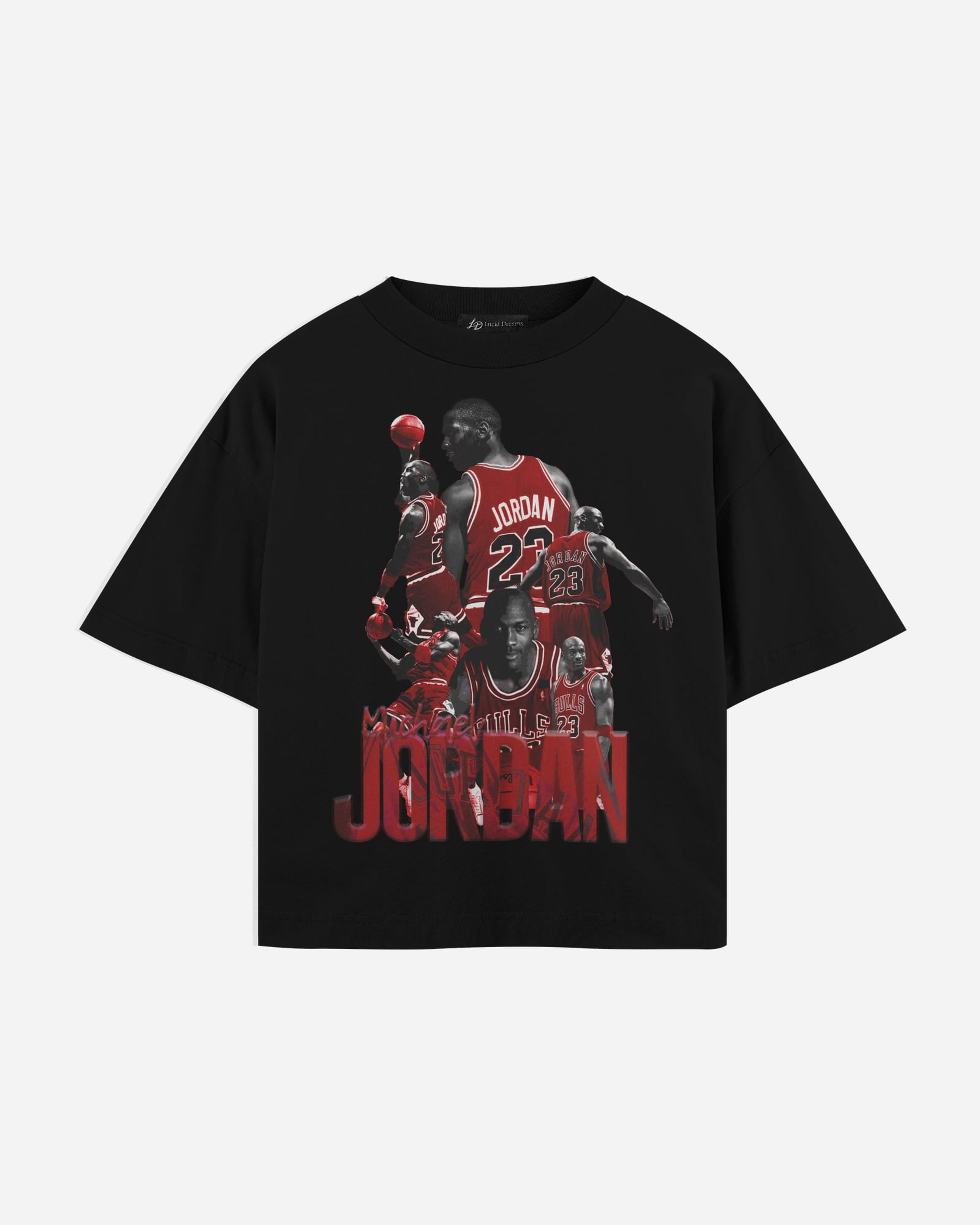 Michael Jordan Tee in Black, front, laid flat
