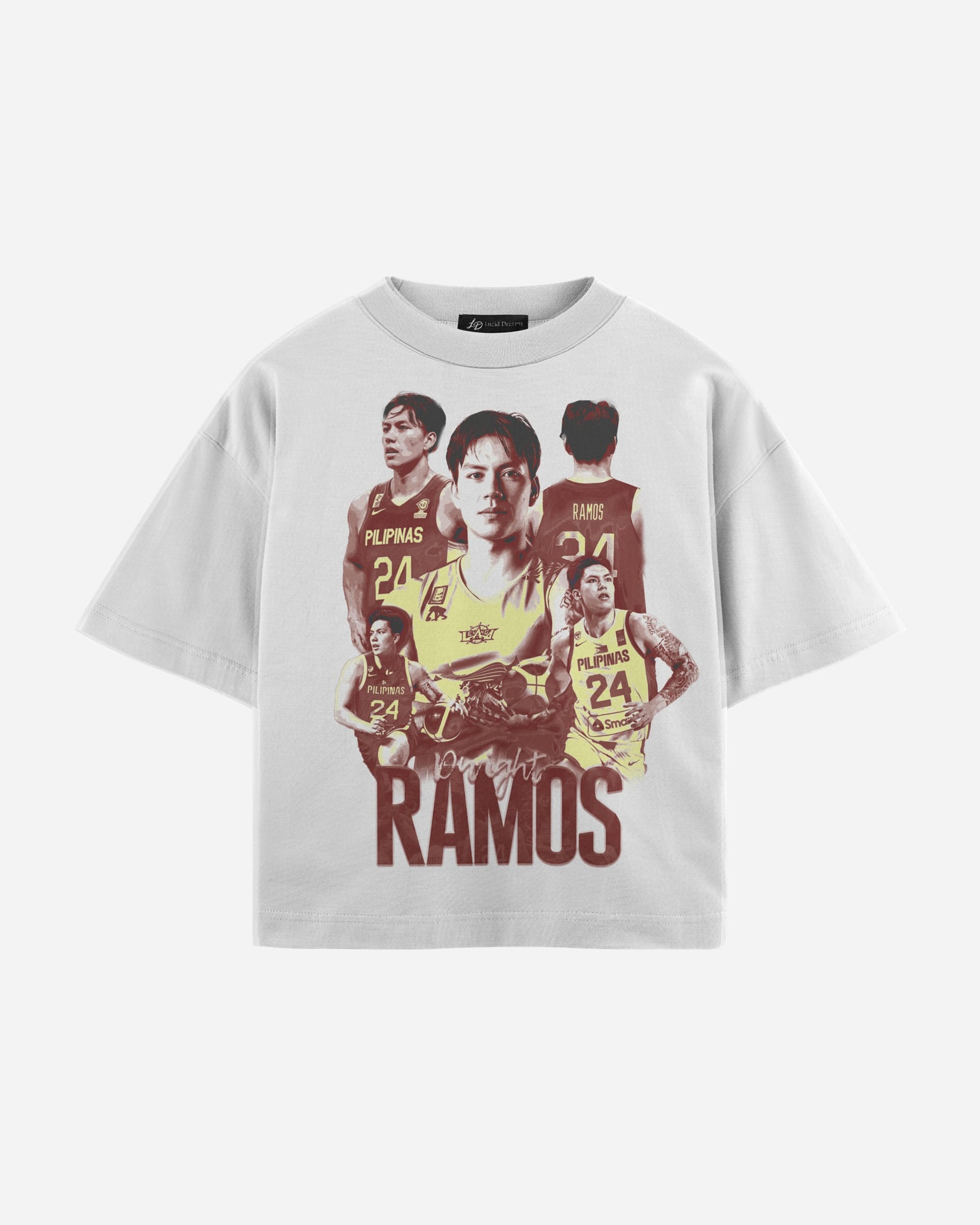 Dwight Ramos Tee in White, front, laid flat