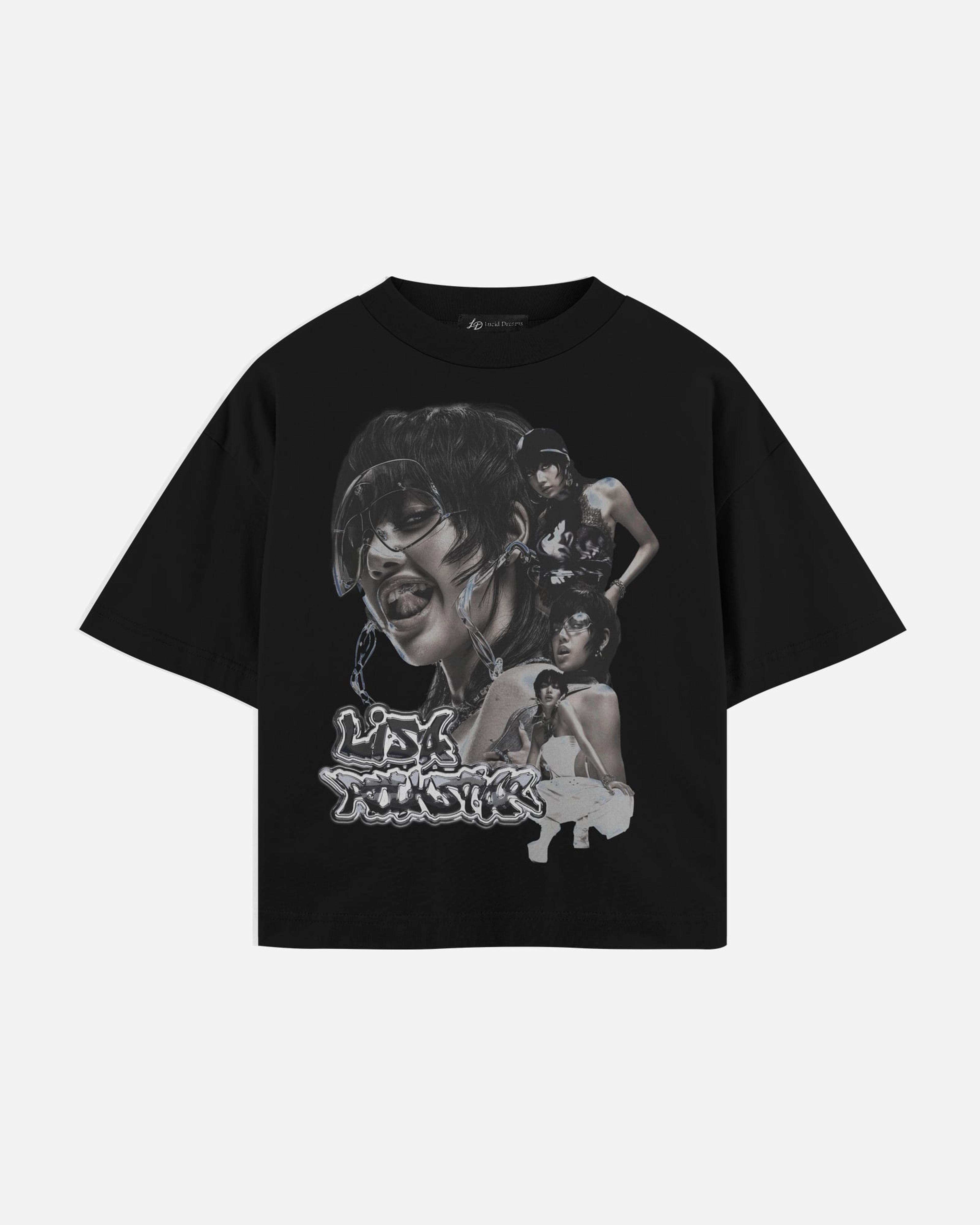 Lisa Tee in Black, front, laid flat