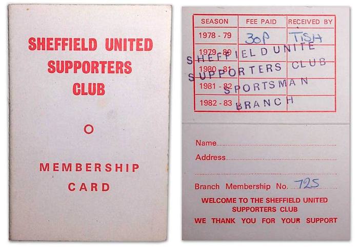 Sheffield united membership card