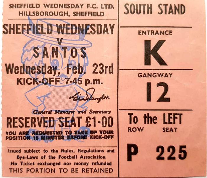 23/02/72 Sheffield Wednesday v Santos 0-2 (att 36,996)