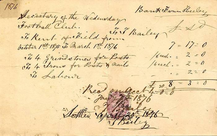 1876 rent of football field in heeley