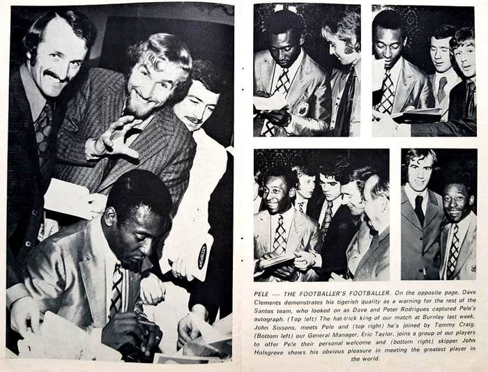 1972 All the Sheffield Wednesday players all wanted Pele's autograph.