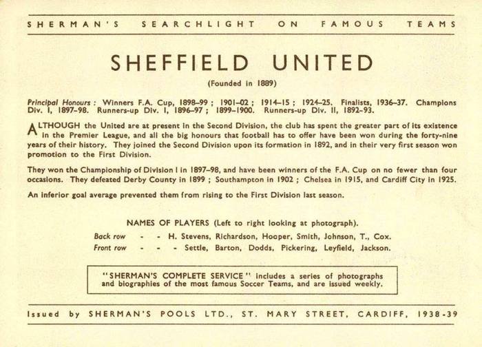 Sheffield united 1938