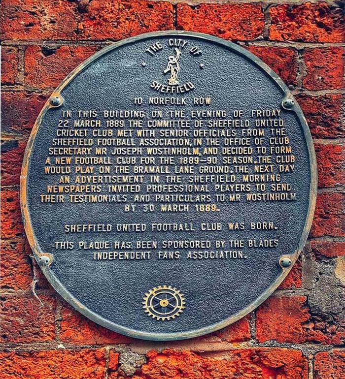 Sheffield united formation plaque