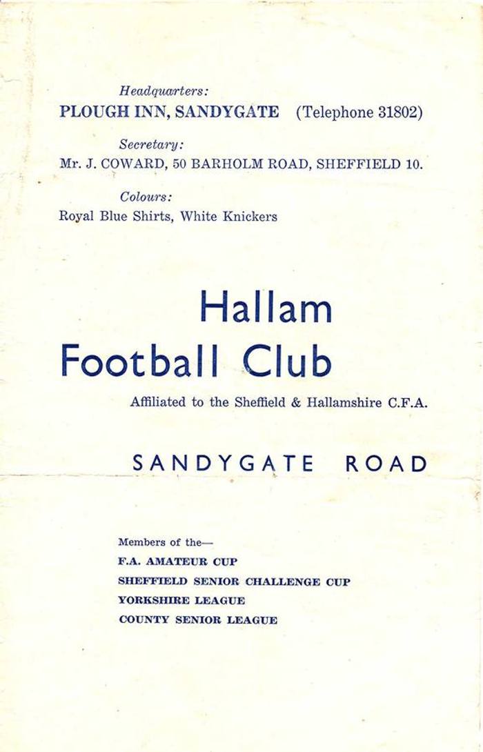 Hallam v leytonstone fa amateur cup 1960 61