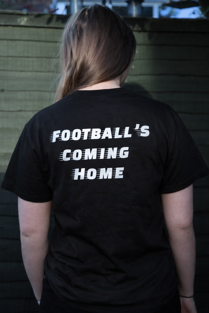 Black T Shirt "Football's Coming Home"