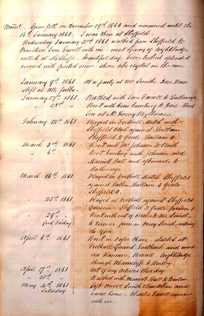 Dransfield’s diary notes