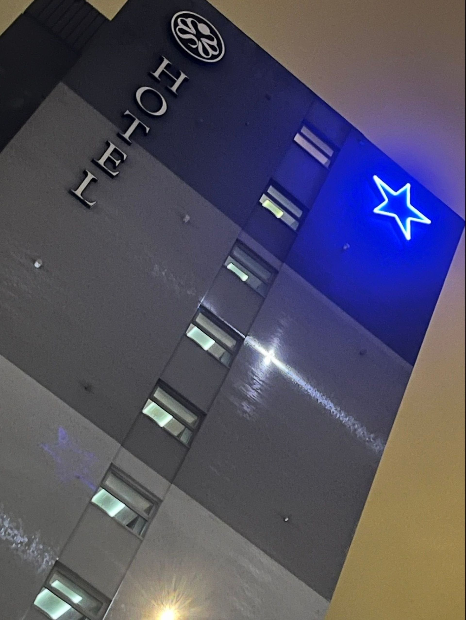 Restored historic Newcastle Breweries Blue Star at Sandman Signature Newcastle Hotel following rope access restoration works.