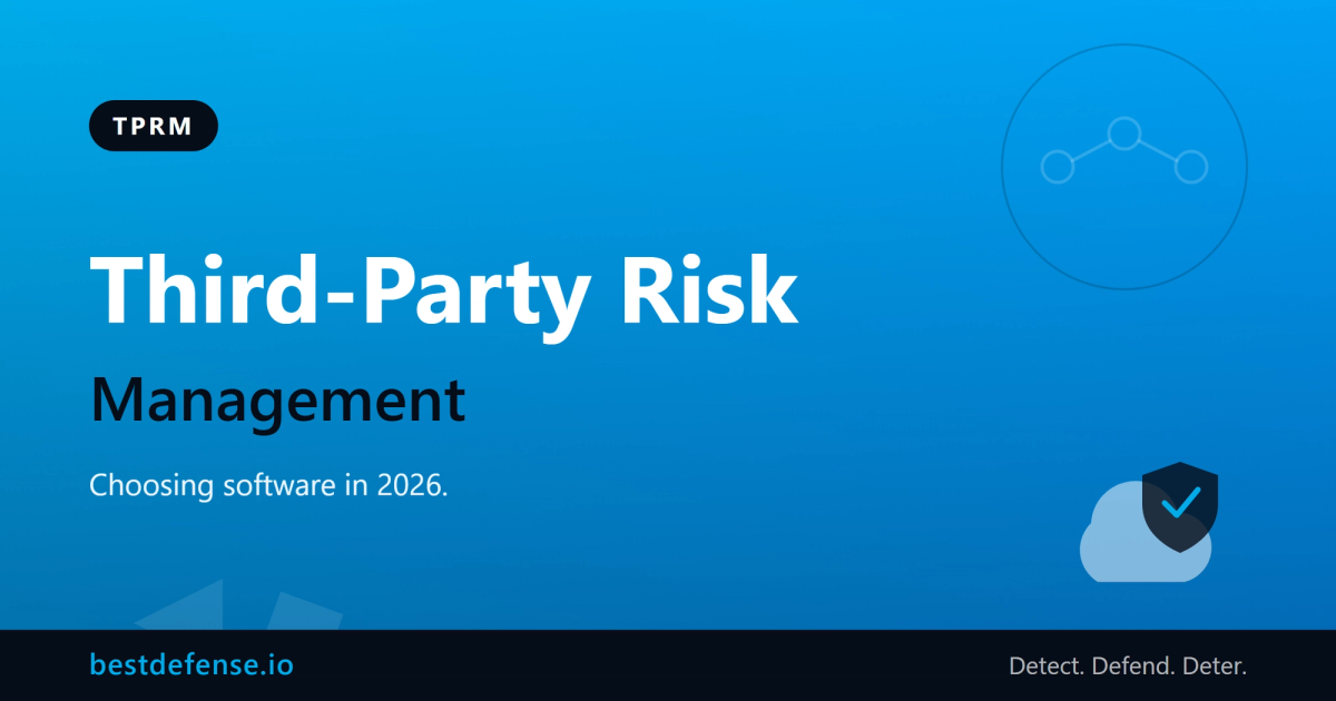 Third-party risk management software dashboard showing the vendor lifecycle, risk tiers, security ratings, and concentration-risk mapping on a dark background