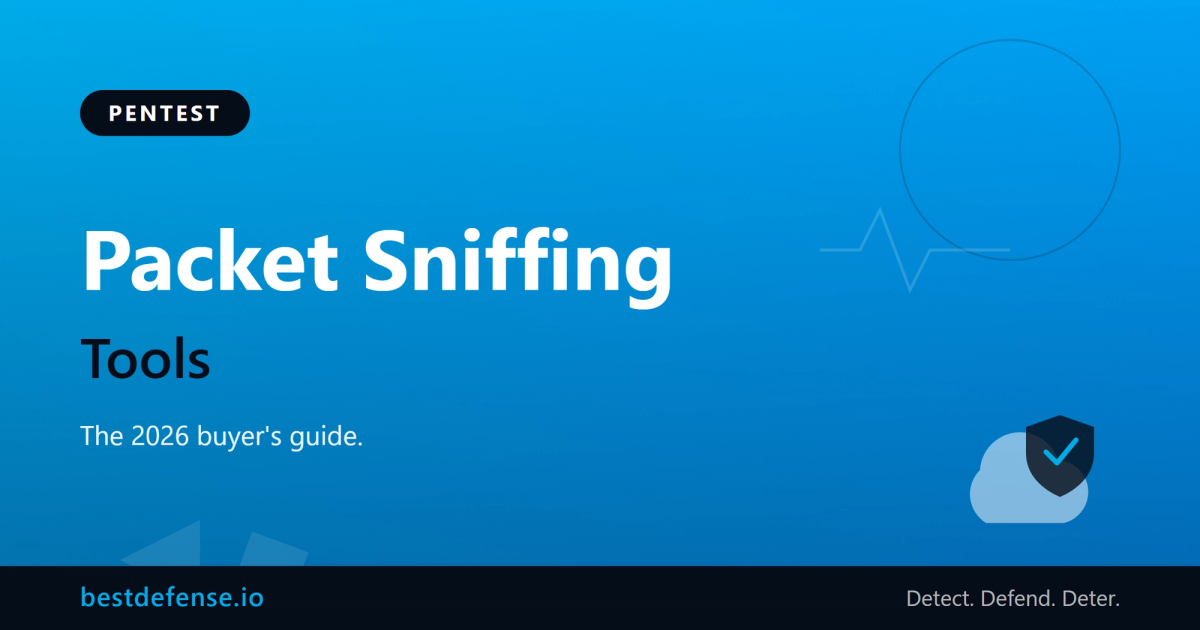 A 2026 buyer's guide comparing the top packet sniffing tools, from Wireshark and tcpdump to Zeek and Arkime, on a dark BestDefense background