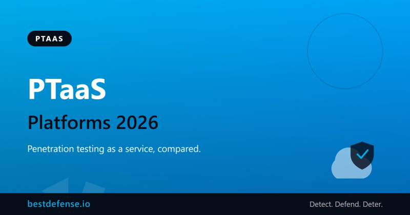 A 2026 PTaaS buyer's guide comparing penetration testing as a service platforms against an autonomous CI/CD validation loop on a dark BestDefense background