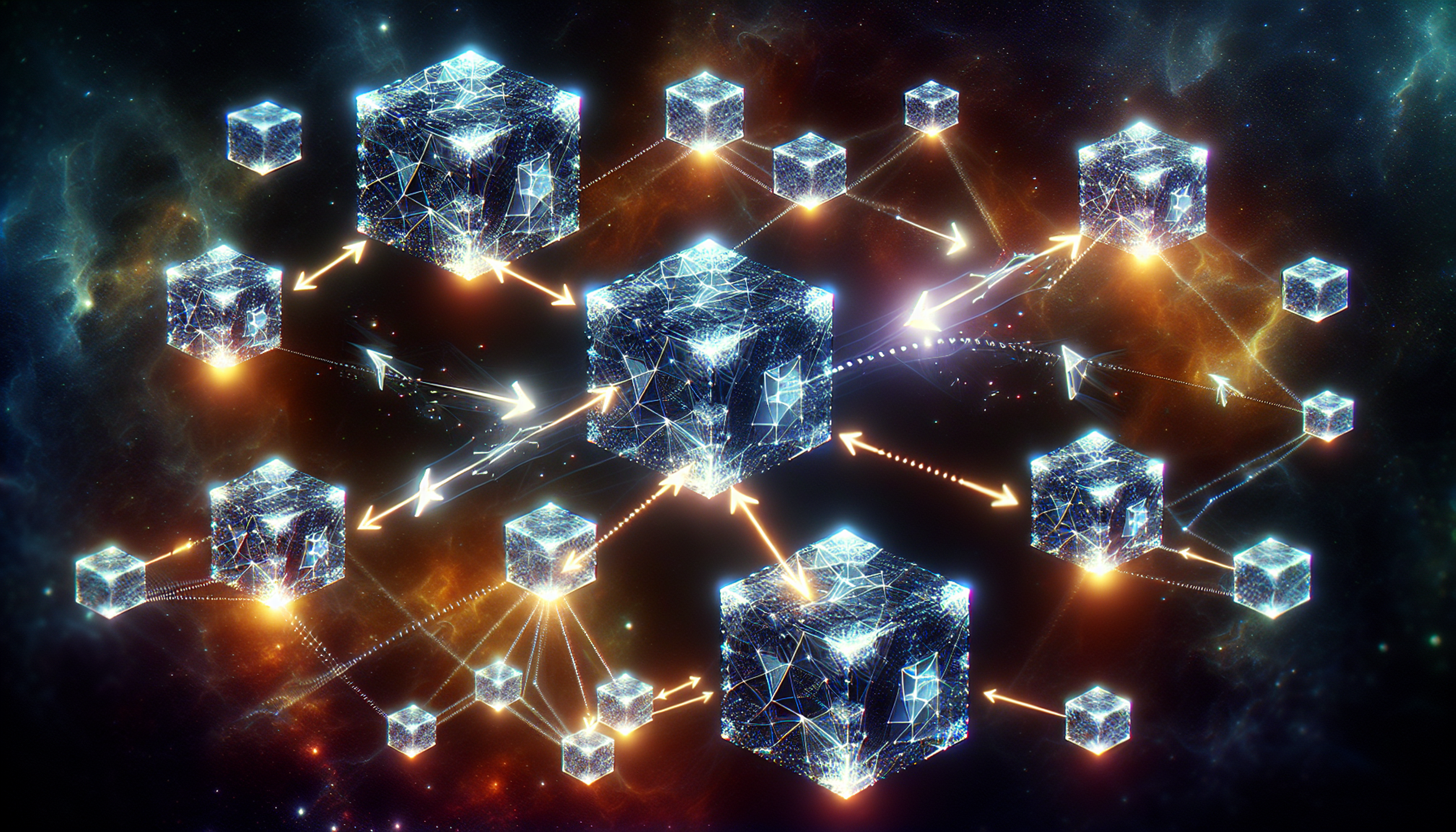 An illustration of interconnected blockchain networks
