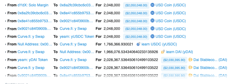 A picture of a crypto arbitrage transaction that yielded $16,000 in profit.