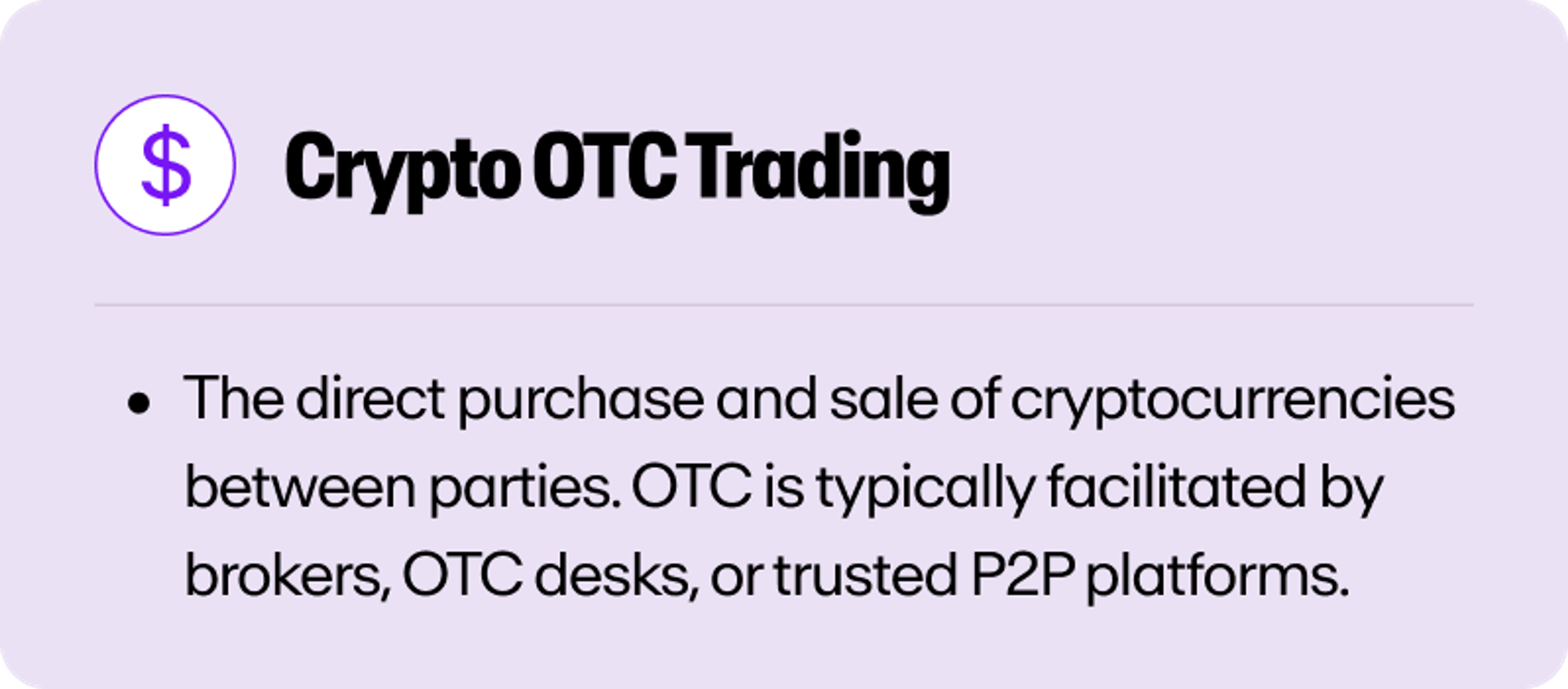A definition of crypto OTC trading