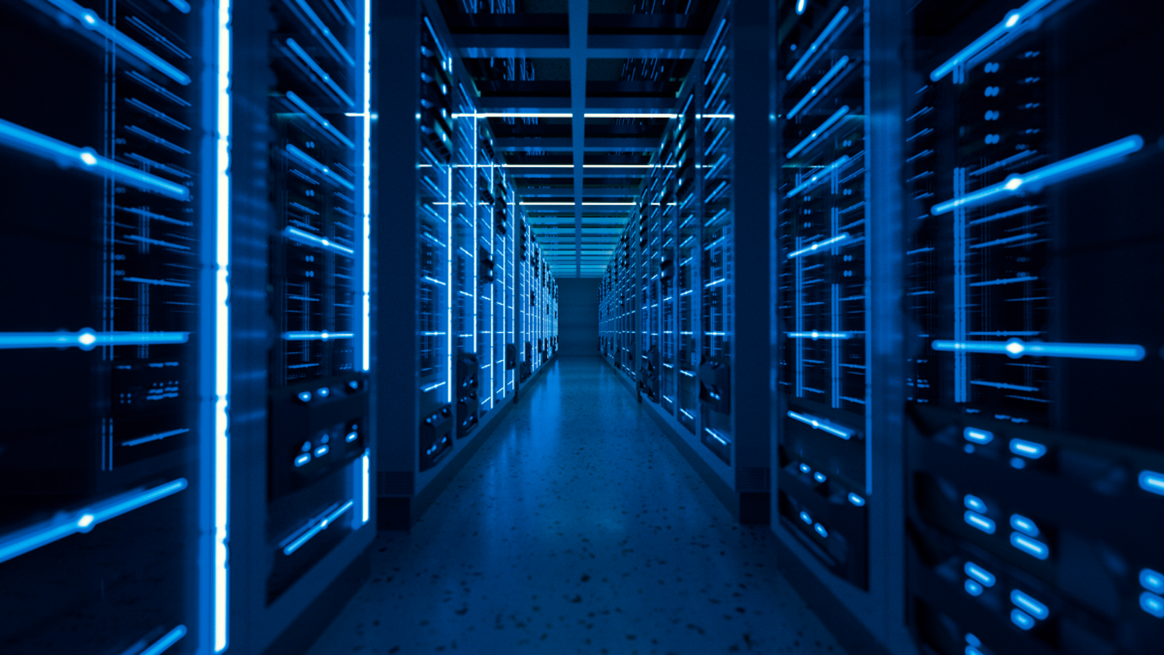 A picture of a server room.