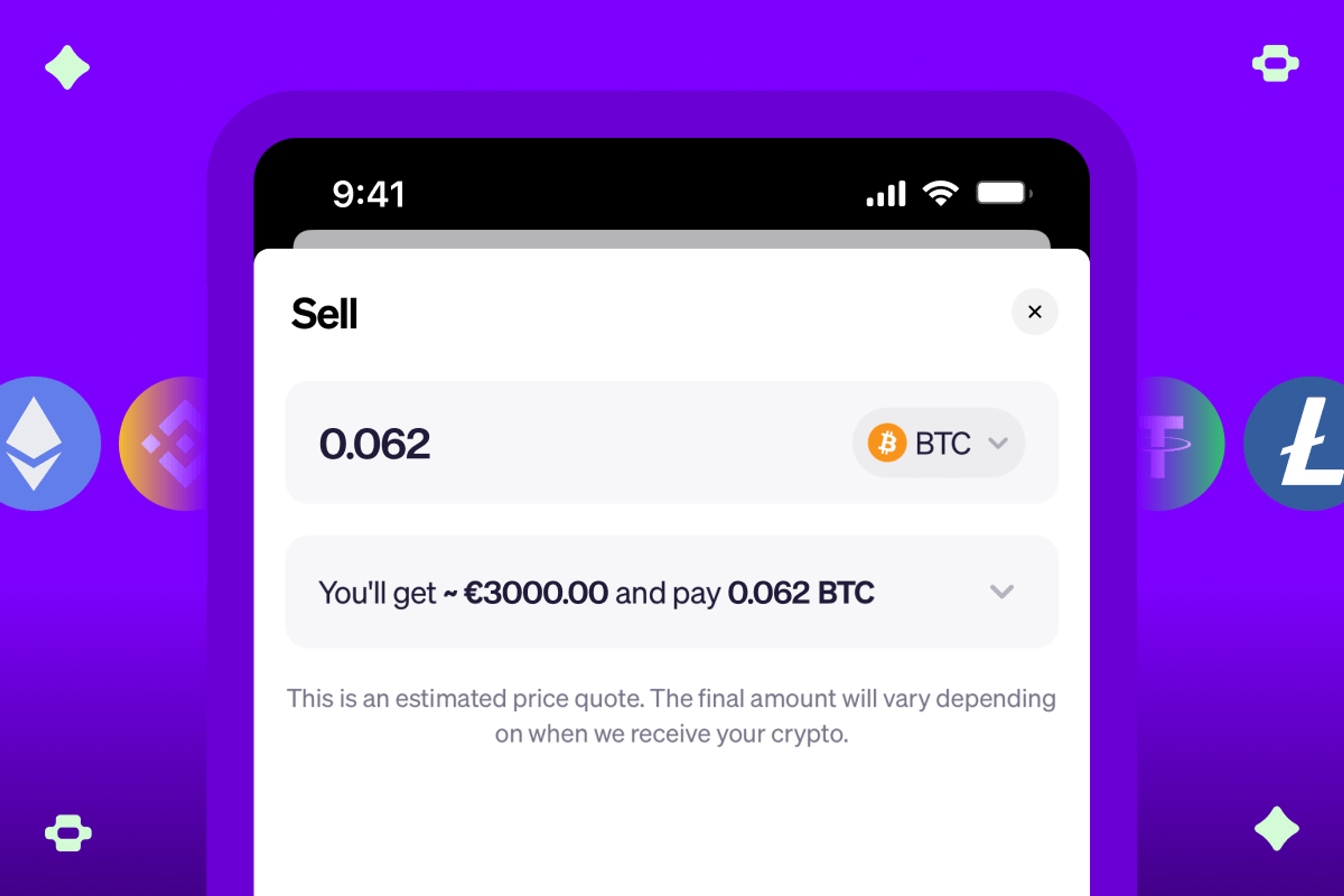 Sell in the app