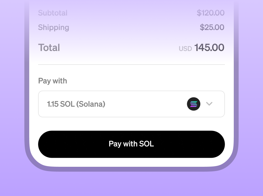 Crypto checkout