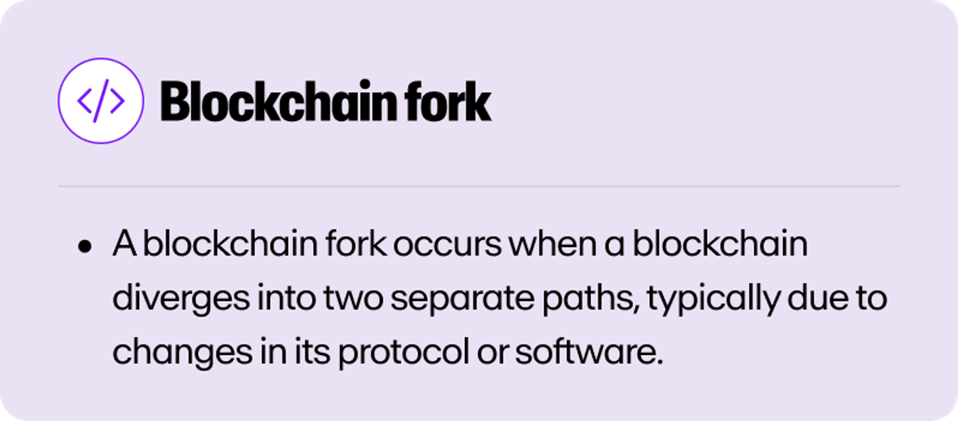 A definition of blockchain forks
