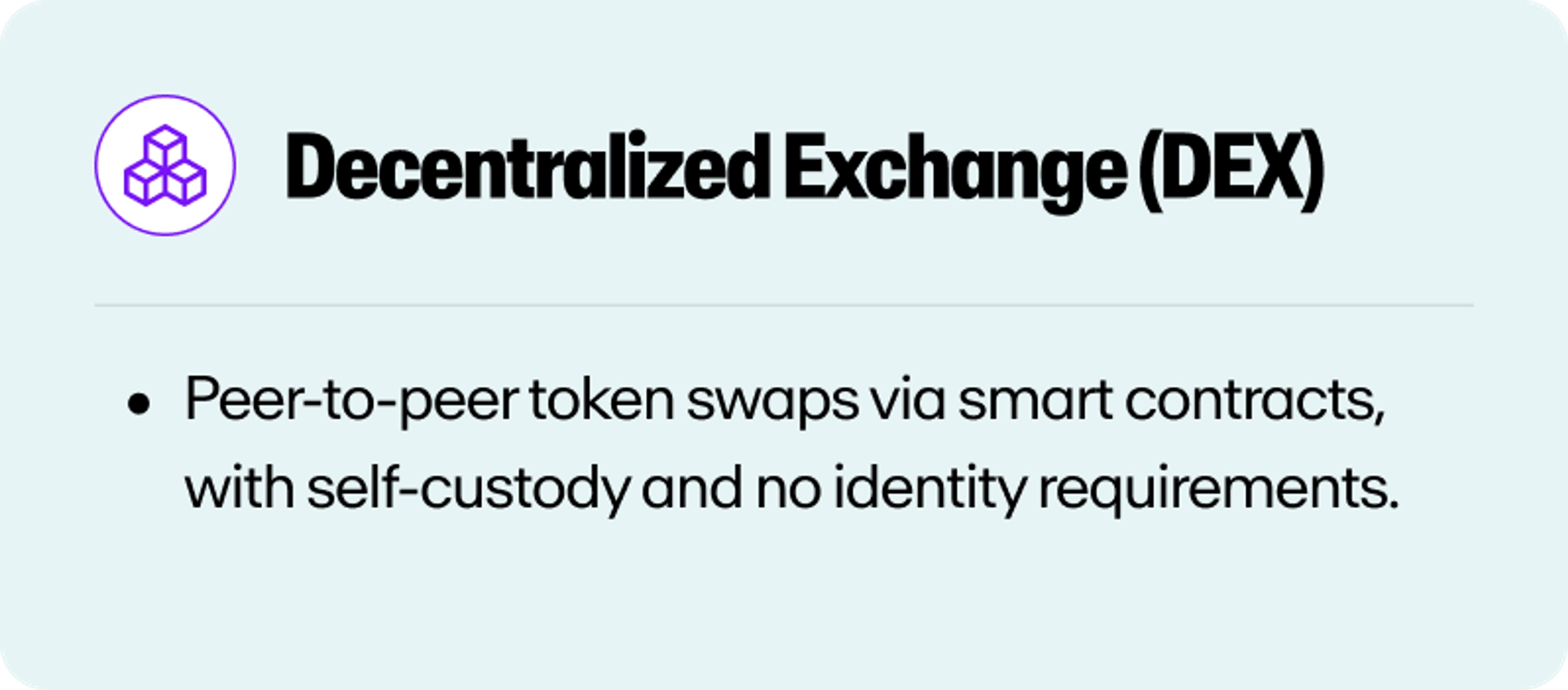 A definition of a Decentralized Exchange (DEX)
