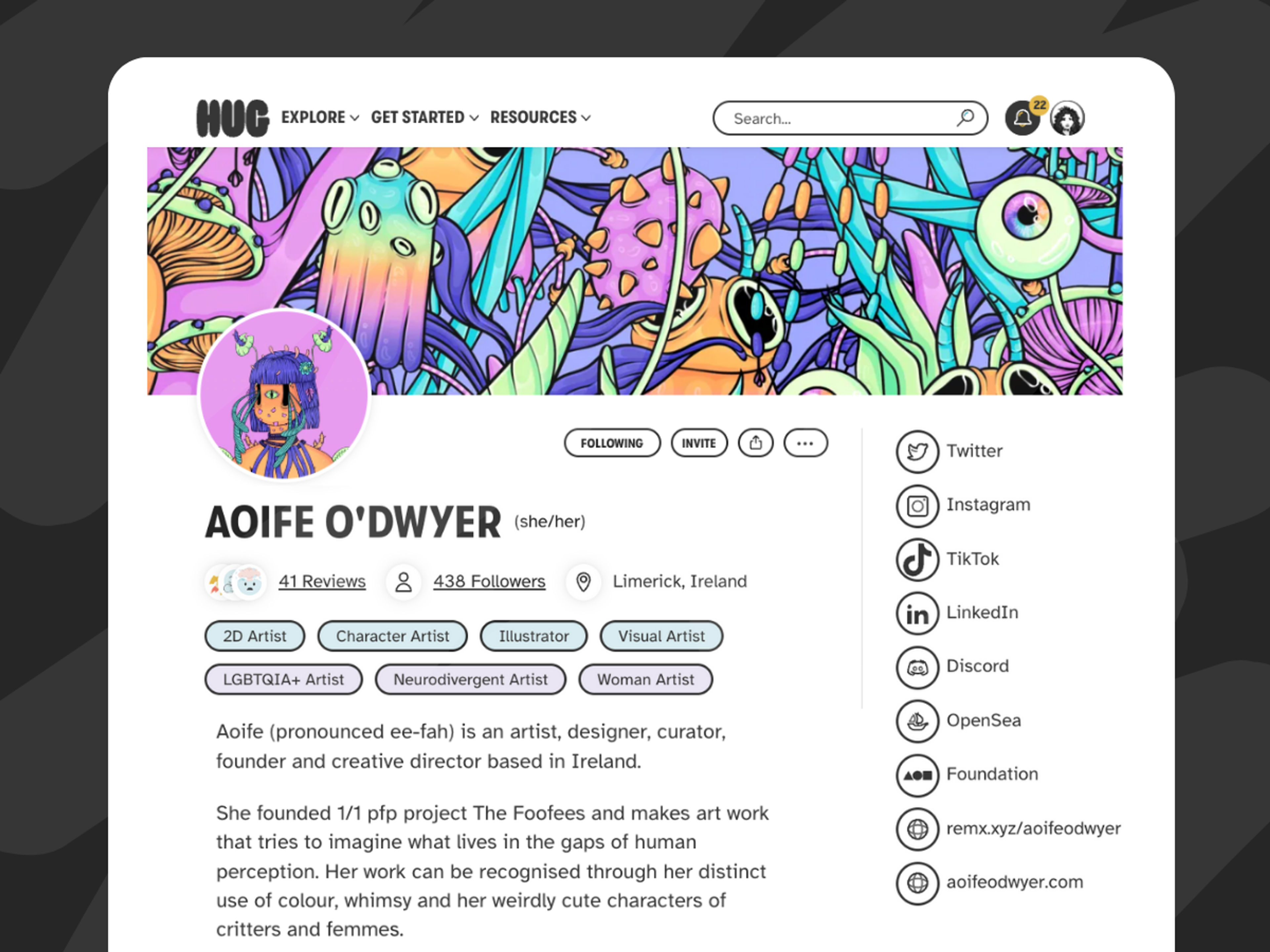 A picture of a HUG Artist Profile