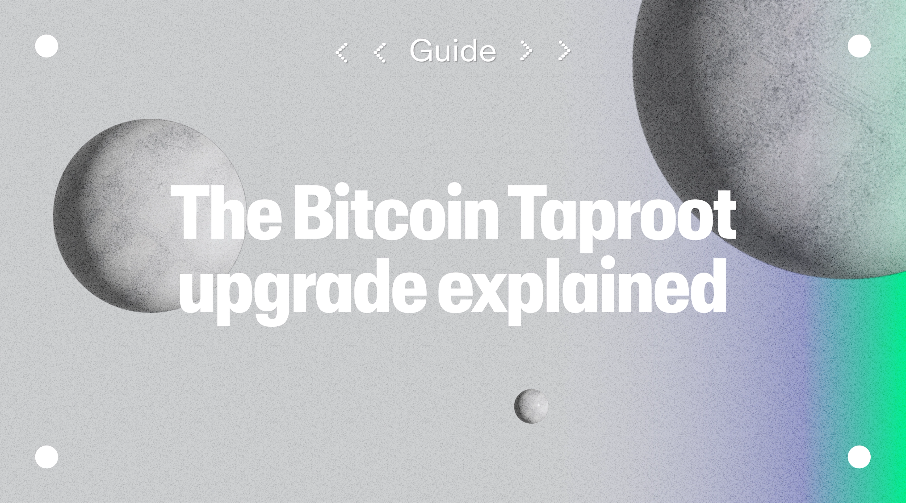 Bitcoin Taproot Upgrade banner