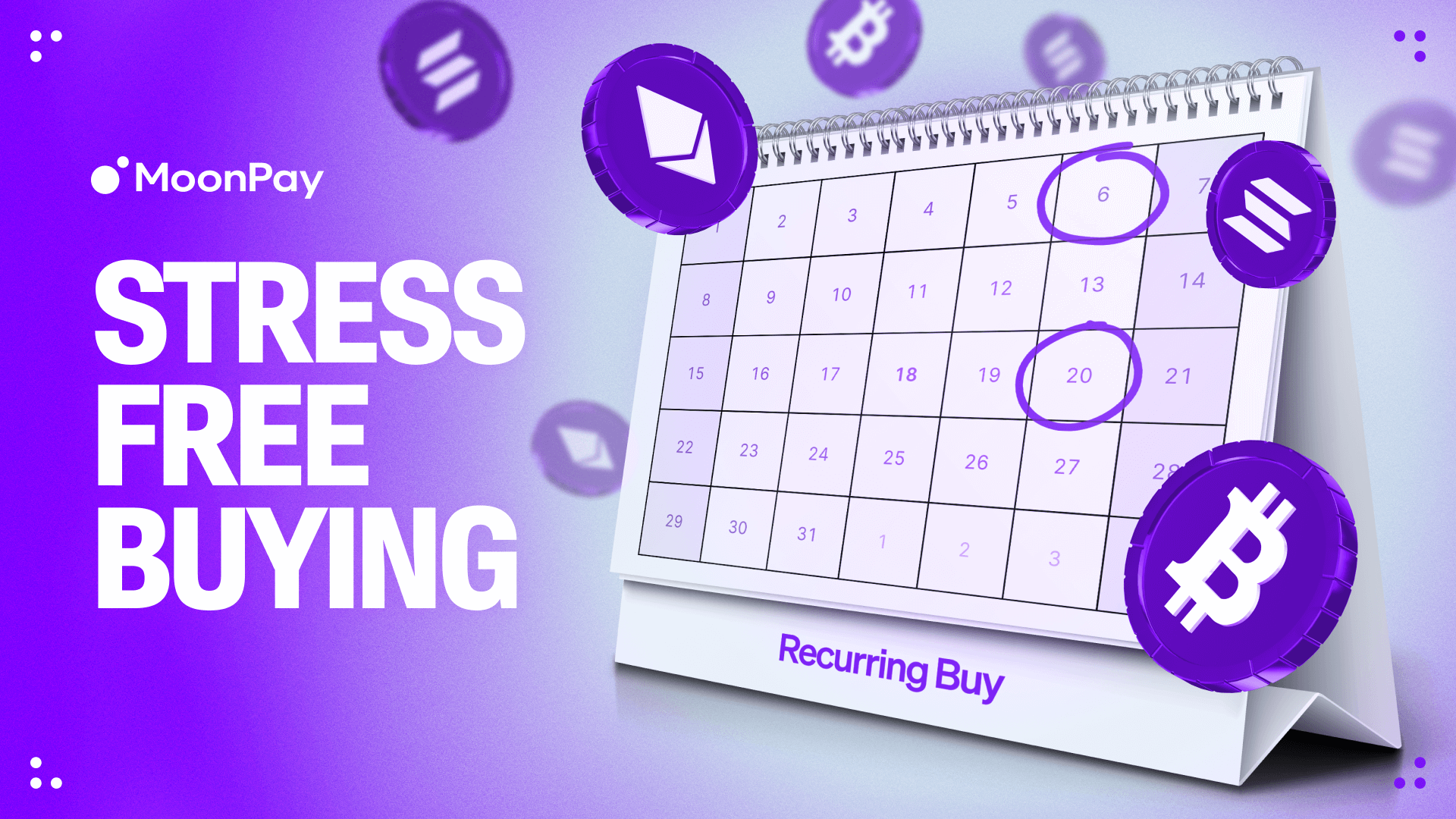 recurring buys on MoonPay are now stress free and fee free
