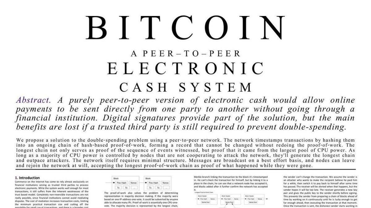 An image of the Bitcoin whitepaper.